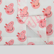 Pink and White Cotton Pyjama Set For Kids with Peppa Pig Print