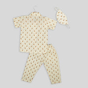 Cotton Pyjama Set For Kids With Ice Cream Print