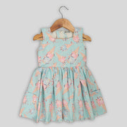 The Blue Casual Frock For Girls With Ice Cream Print