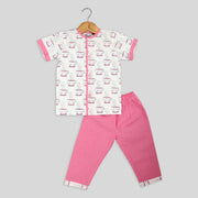 Cup and Saucer Print Nightwear For Girls