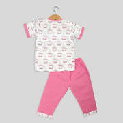 Cup and Saucer Print Nightwear For Girls