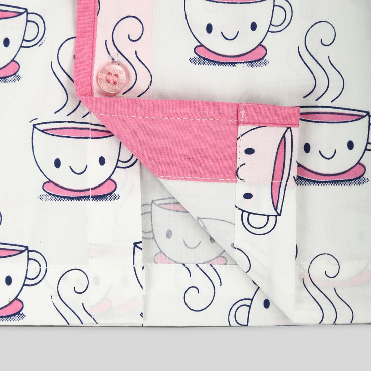 Cup and Saucer Print Nightwear For Girls