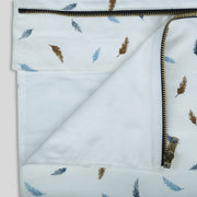White Cotton Waistcoat with Feather Print