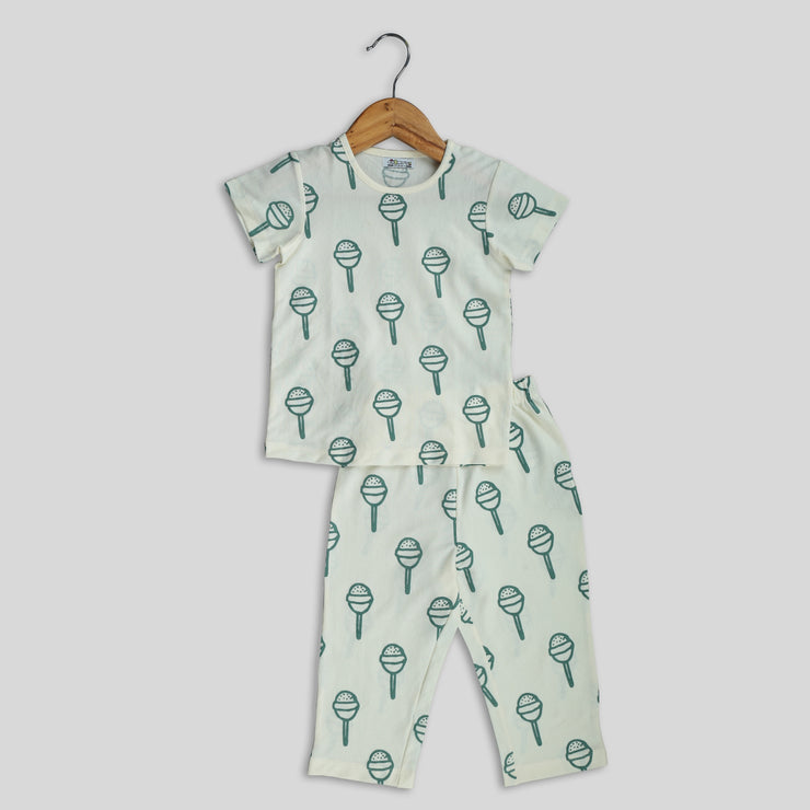 Rattle Print Unisex Nightwear In Organic Cotton