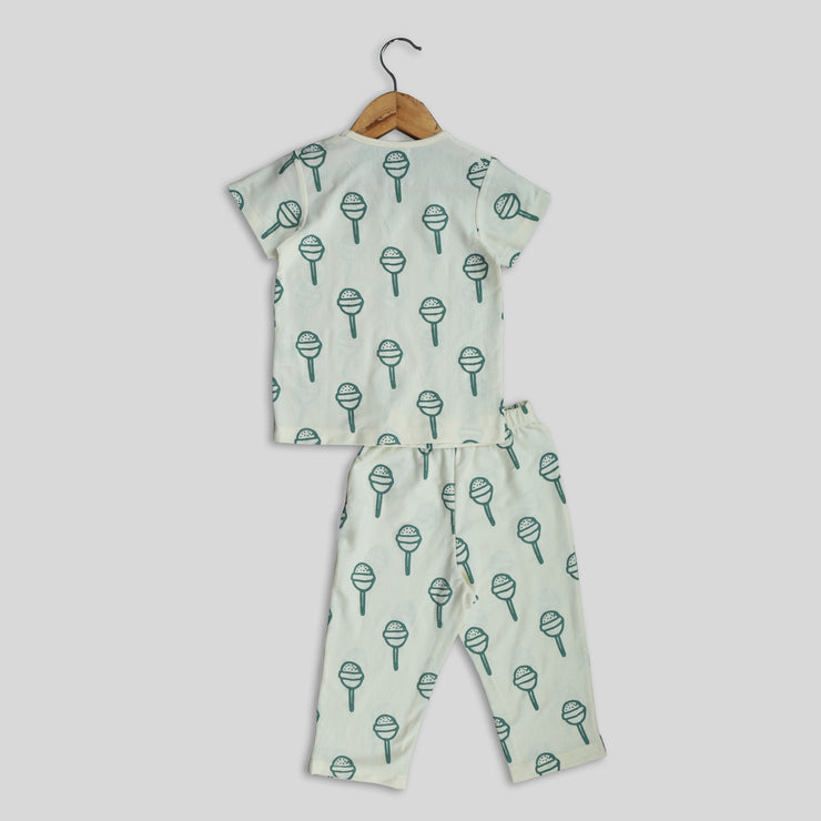 Rattle Print Unisex Nightwear In Organic Cotton