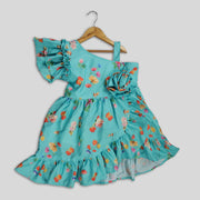 Sea Blue Frock For Girls