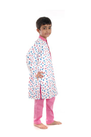 Paper Rocket Print Kurta Pyjama Set for Boys