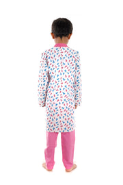 Paper Rocket Print Kurta Pyjama Set for Boys