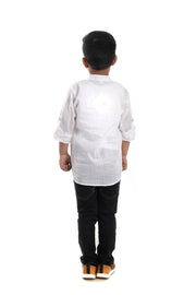 Cotton White Kurta with Swarovski Thor Motif