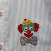 Full-Sleeved Mandarin Collared White Shirt made from Giza Cotton with Embroidered Motif of Swarovski Crystals