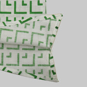 White and Green Cotton Asymetrical Shirt