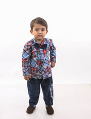 Funky Blues Casual Pant And Shirt For Boys
