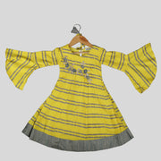 Yellow Rayon Casual Frock for Girls