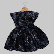 Navy Blue Organza Frock with Scarecrow Motif