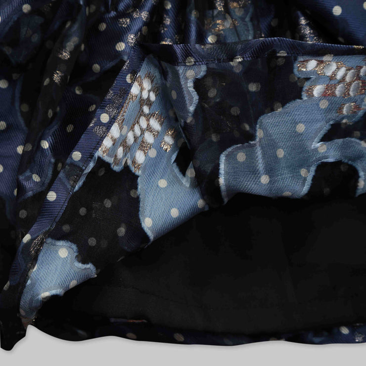 Navy Blue Organza Frock with Scarecrow Motif