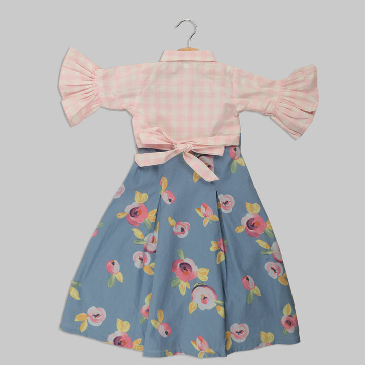 Pink and Blue Cotton Frock