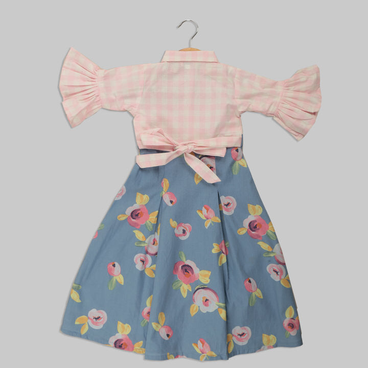 Pink and Blue Cotton Frock