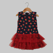 Blue and Red Corduroy Frock