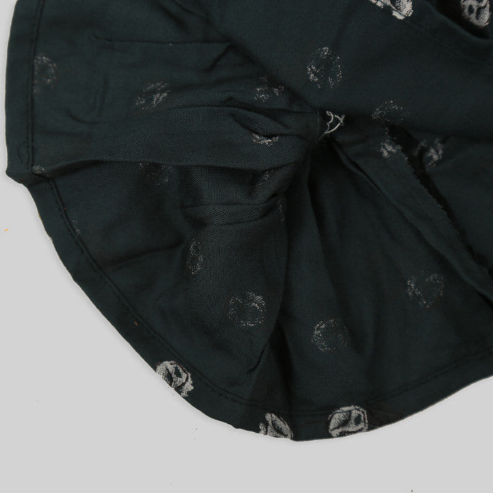 Dark green Rayon Skater Frock For Girls