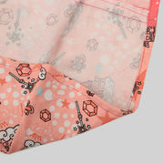 Peach And Pink Corduroy A-Line Frock