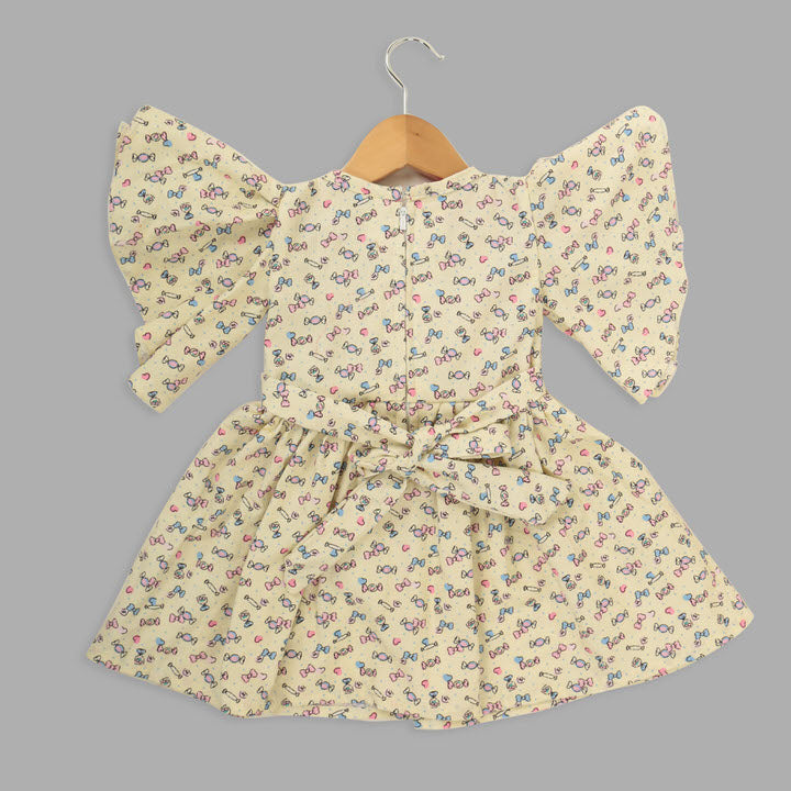Yellow And Pink Skater Frock For Girls