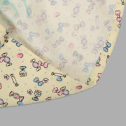 Yellow And Pink Skater Frock For Girls