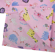 Pink Cotton Spaghetti Skater Frock For Girls With Zoo Print