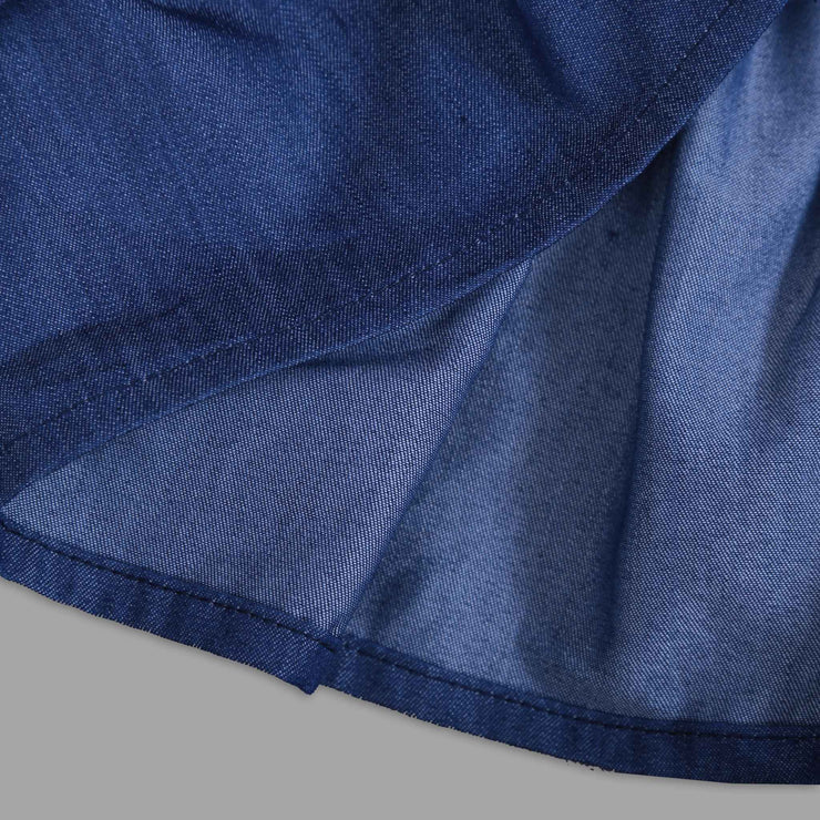 Blue Cotton Frock For Girls